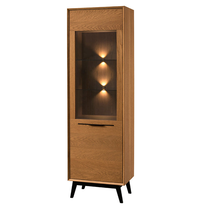 Vetrina in rovere miele LAZURE 10, 60×42×195 cm | VESKOR