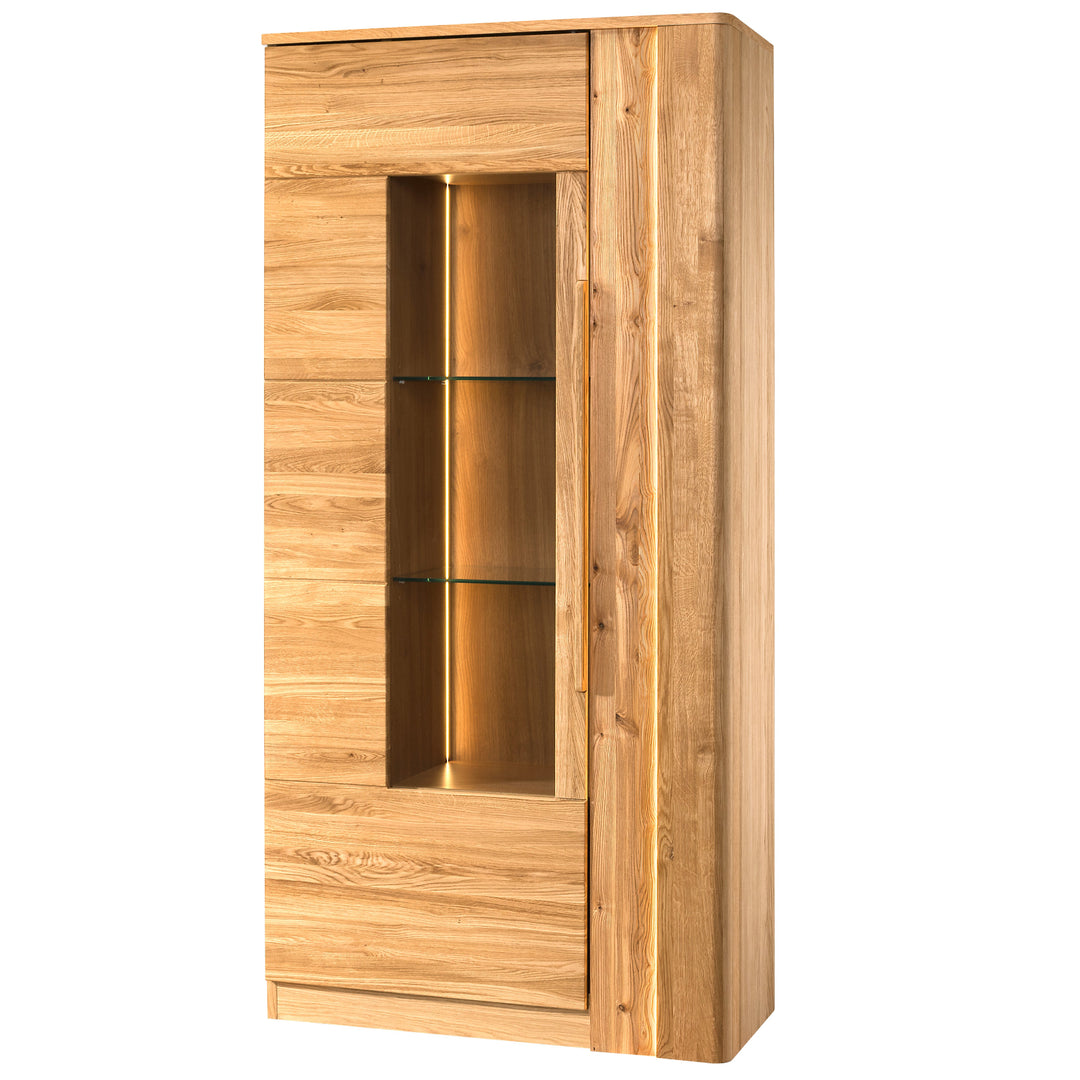 Vetrina in rovere miele LONDON 12, 98×202×43 cm | VESKOR