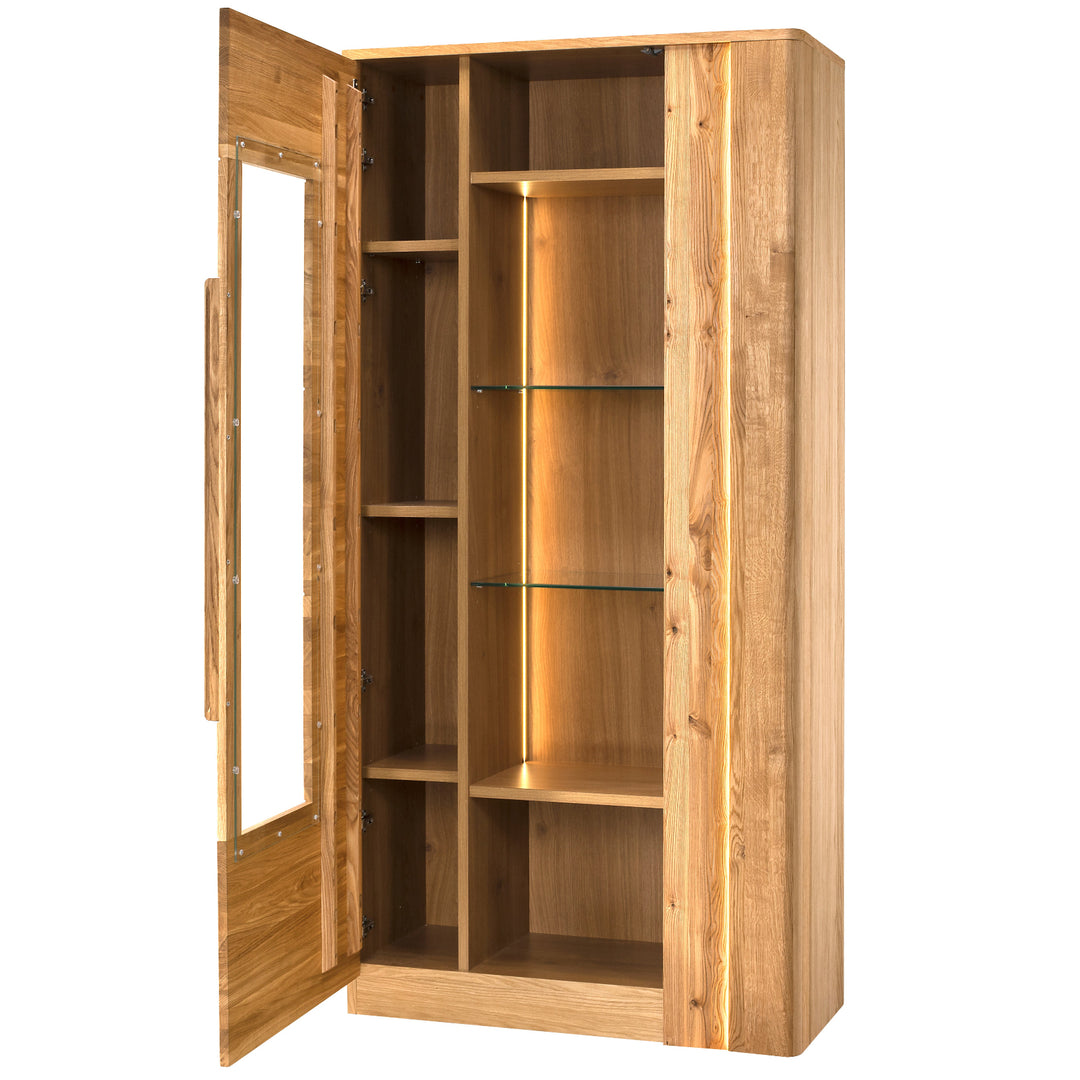 Vetrina in rovere miele LONDON 12, 98×202×43 cm | VESKOR