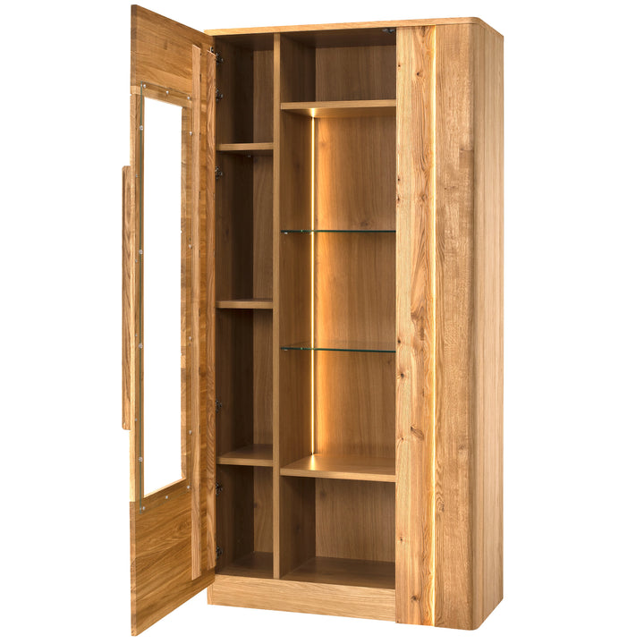 Vetrina in rovere miele LONDON 12, 98×202×43 cm | VESKOR