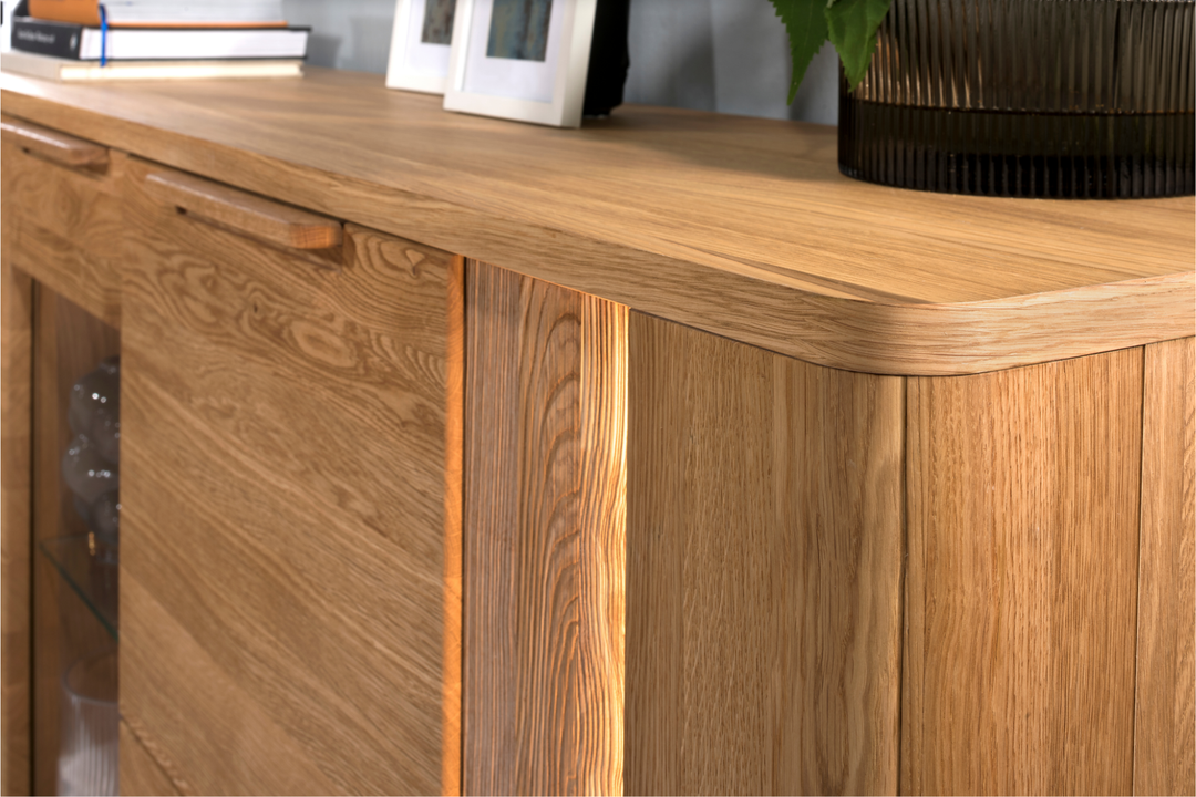 Vetrina in rovere miele LONDON 12, 98×202×43 cm | VESKOR