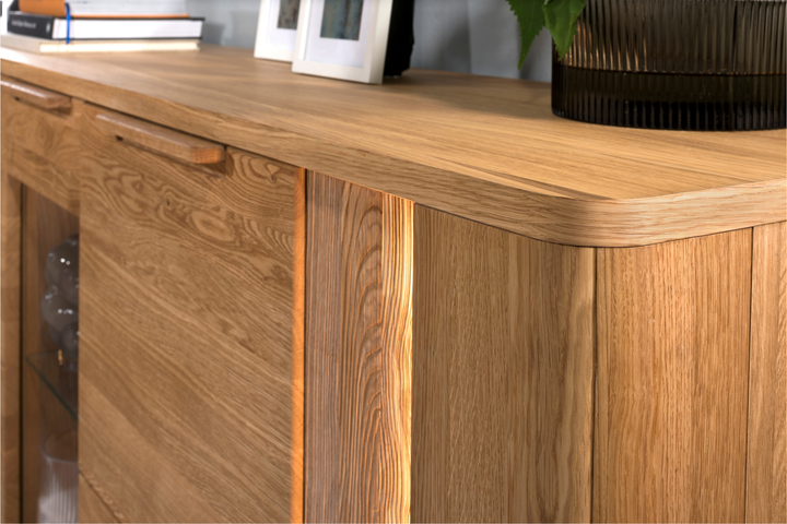 Vetrina in rovere miele LONDON 12, 98×202×43 cm | VESKOR