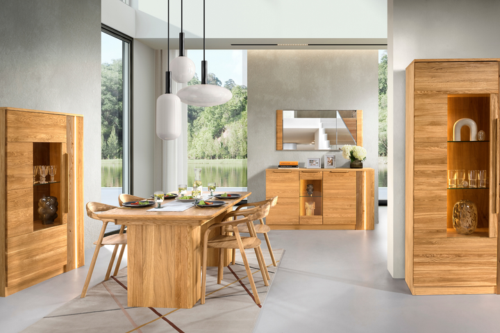 Vetrina in rovere miele LONDON 12, 98×202×43 cm | VESKOR