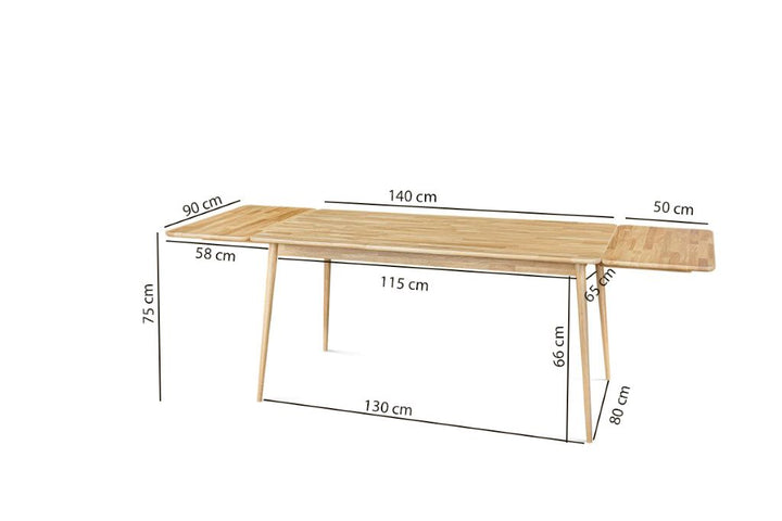 VESKOR Tavolo in legno massiccio di quercia Ekholm, arredamento moderno nordico