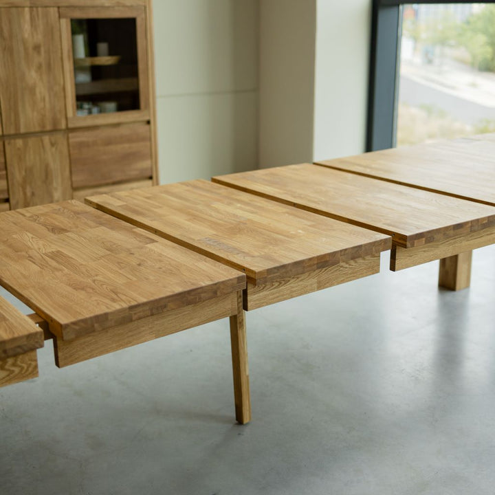 VESKOR Tavolo da pranzo rettangolare allungabile Balder in legno massiccio di quercia Arredo moderno nordico