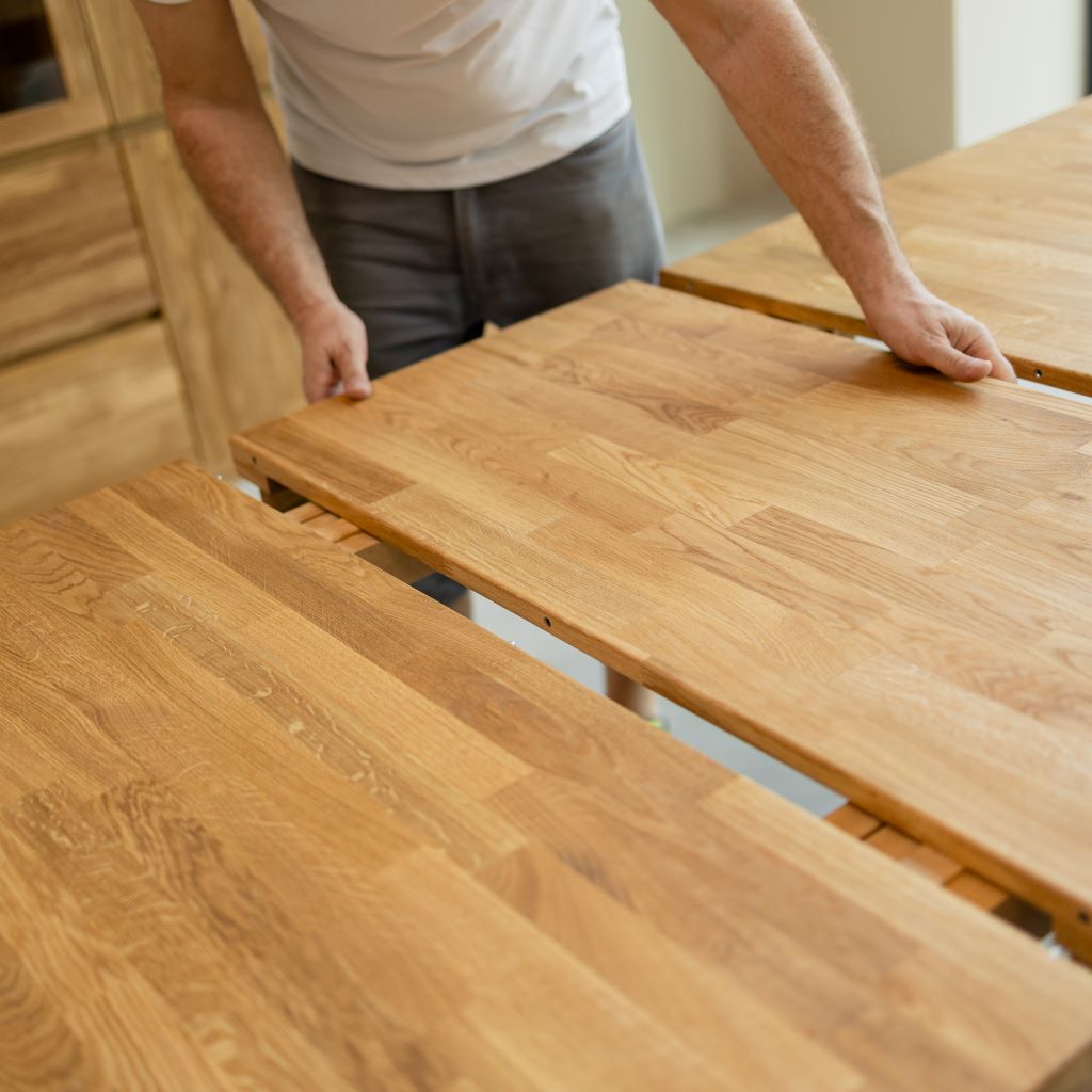 VESKOR Tavolo da pranzo rettangolare allungabile Balder in legno massiccio di quercia Arredo moderno nordico