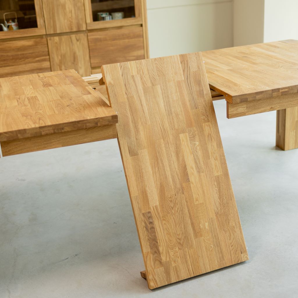 VESKOR Tavolo da pranzo rettangolare allungabile Balder in legno massiccio di quercia Arredo moderno nordico
