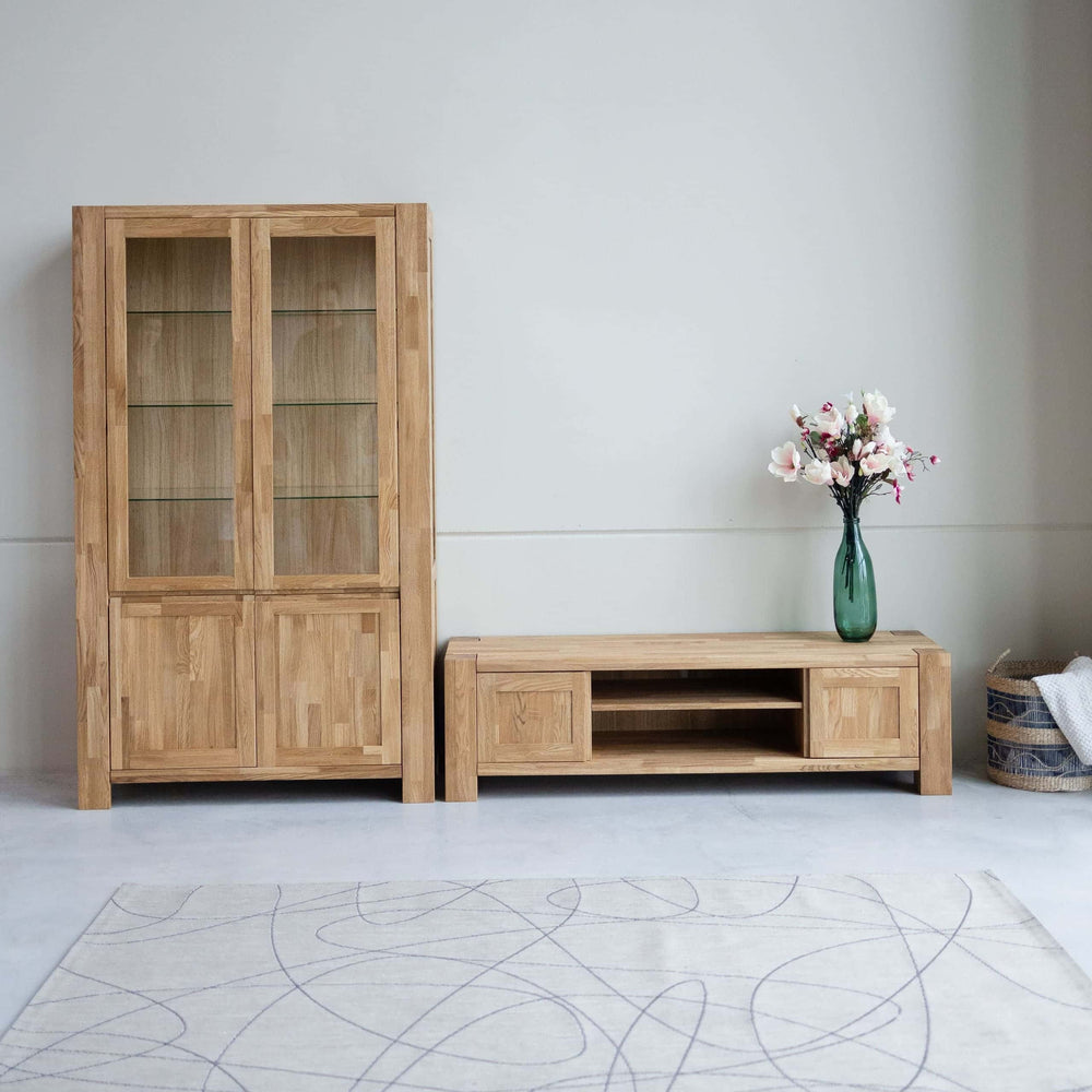 Porta TV VESKOR in legno massiccio di rovere BALDER Mobel.Store