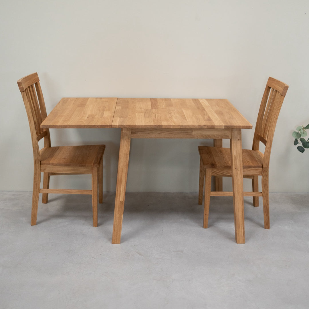 VESKOR Tavolo da pranzo quadrato allungabile in legno massiccio di rovere TOMAS