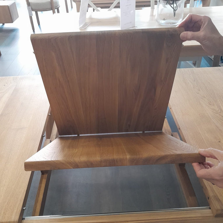 VESKOR Tavolo da pranzo allungabile in legno massiccio di rovere KODAMA