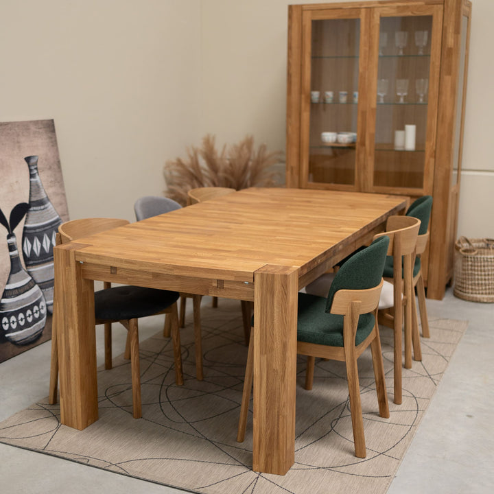 VESKOR Tavolo da pranzo rettangolare allungabile Balder in legno massiccio di quercia Arredamento moderno nordico Mobel.Store