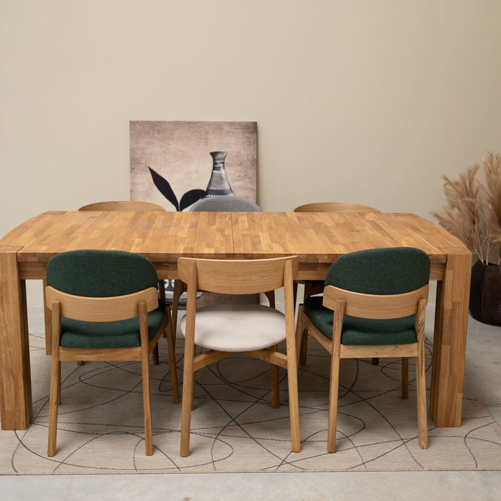 VESKOR Tavolo da pranzo rettangolare allungabile Balder in legno massiccio di quercia Arredamento moderno nordico Mobel.Store