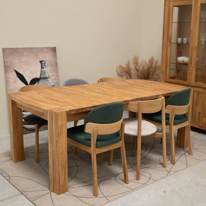 VESKOR Tavolo da pranzo rettangolare allungabile Balder in legno massiccio di quercia Arredamento moderno nordico Mobel.Store