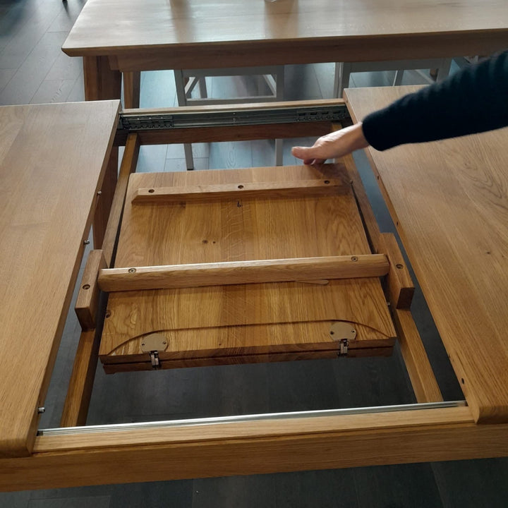 VESKOR Tavolo da pranzo allungabile in legno massiccio di rovere KODAMA