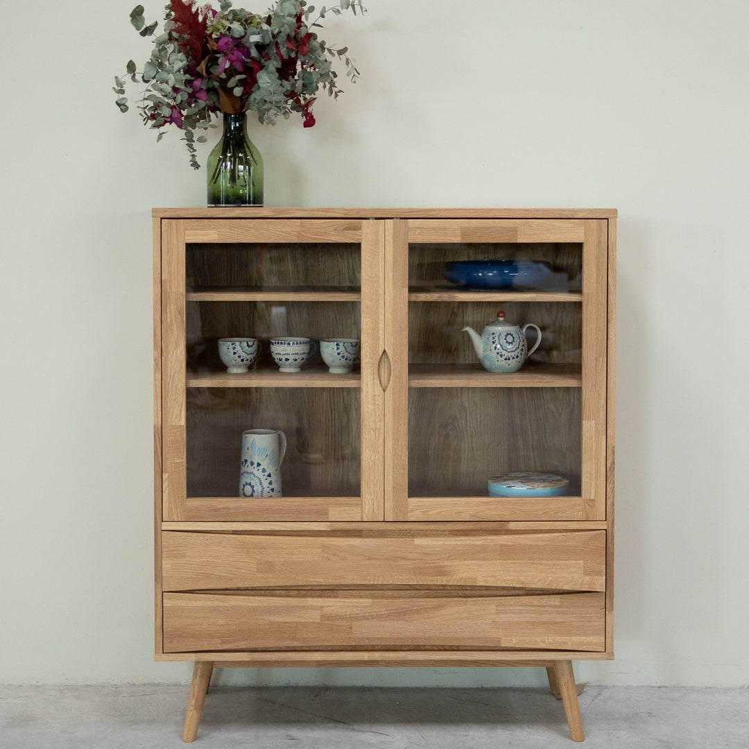 VESKOR Vetrina in legno massiccio di rovere sostenibile MALMO 1
