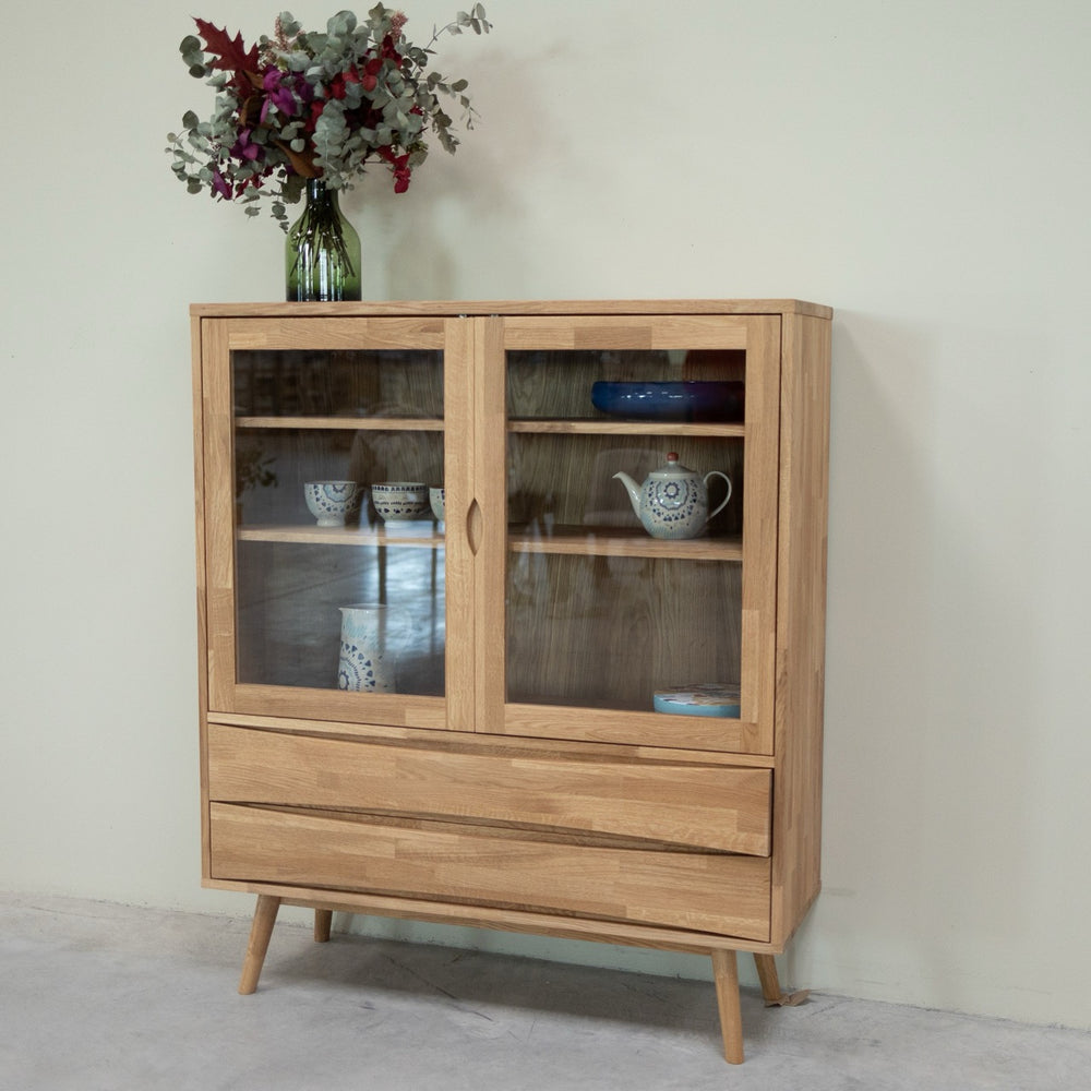 VESKOR Vetrina in legno massiccio di rovere sostenibile MALMO 1