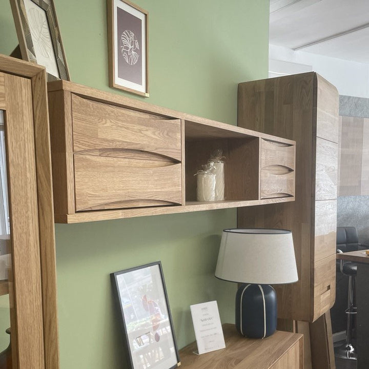 Porta TV galleggiante in rovere MALMO | VESKOR