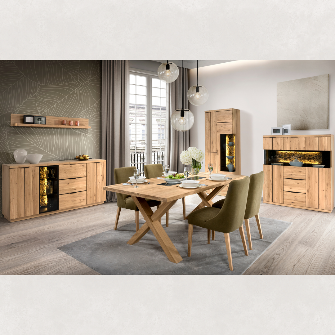 Vetrina in rovere mandorlato NAPOLI, 75×42×205 cm | VESKOR