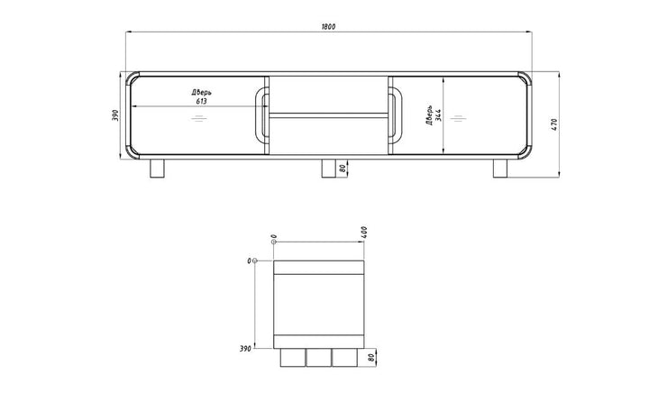 VESKOR Deo Porta TV in legno massiccio di quercia Arredamento moderno nordico