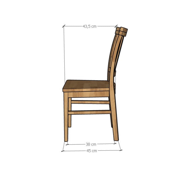 VESKOR Sedia da pranzo in rovere massiccio della collezione Provance Mobili nordici dal design moderno