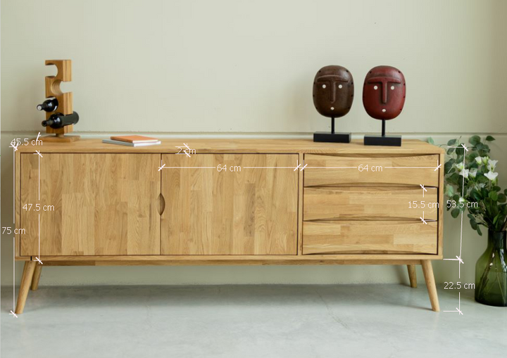 VESKOR Credenza Malmo in legno massiccio di quercia Mobili moderni nordici