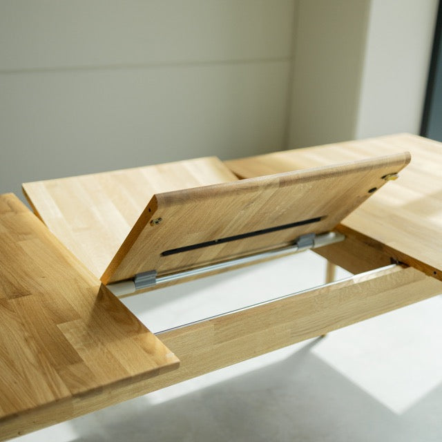  VESKOR Tavolo da pranzo in rovere, tavolo rettangolare allungabile in legno massiccio MALMO