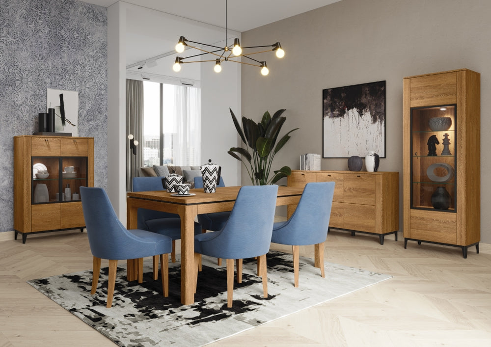 VESKOR Sala da pranzo in legno massiccio di quercia Mobili moderni nordici collezione Oporto 