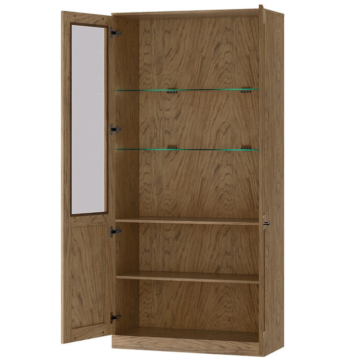 Vetrina rustica in rovere oliato COZY 12, 95×200×42 cm | VESKOR