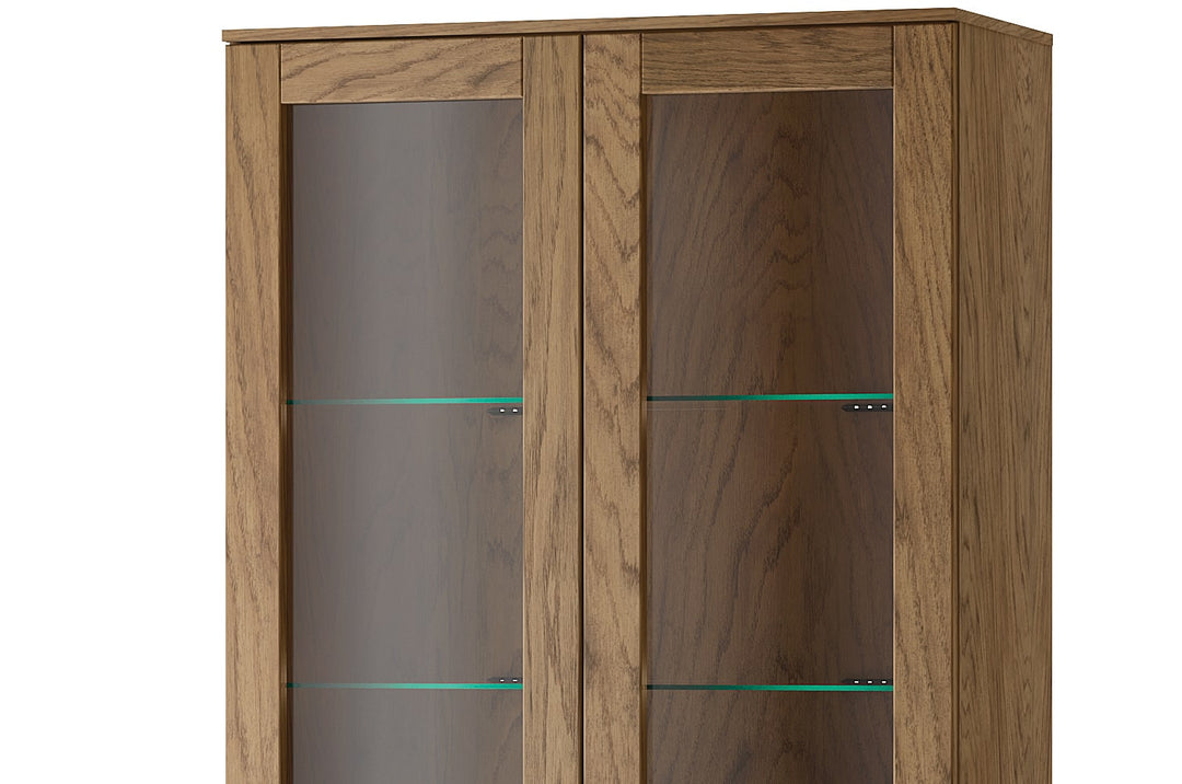 Vetrina rustica in rovere oliato COZY 12, 95×200×42 cm | VESKOR