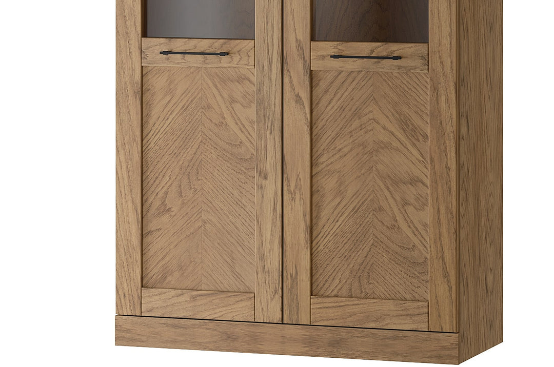 Vetrina rustica in rovere oliato COZY 12, 95×200×42 cm | VESKOR