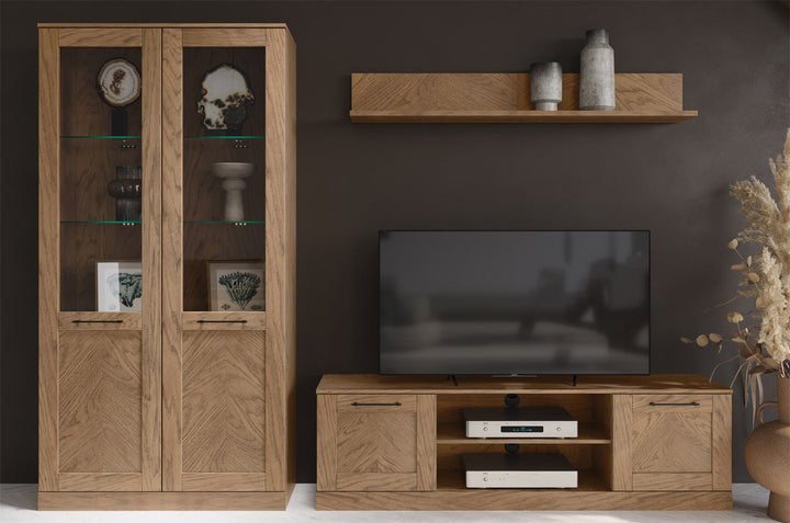 Vetrina rustica in rovere oliato COZY 12, 95×200×42 cm | VESKOR