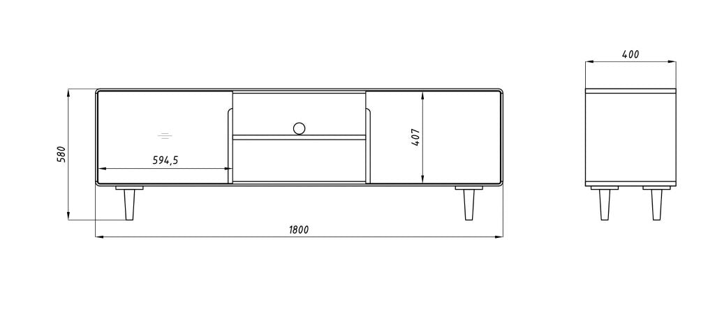 VESKOR Amandi porta TV in legno massiccio di quercia, arredamento moderno nordico 