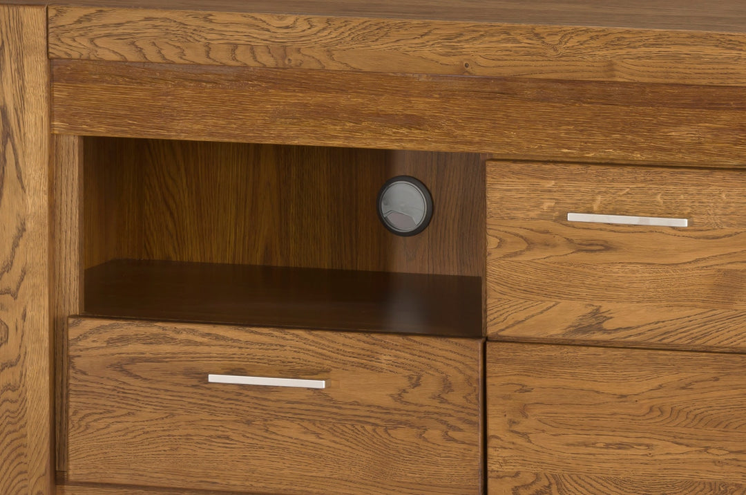 Porta TV in legno di quercia VELVET 25, 161x42x58 cm. | VESKOR