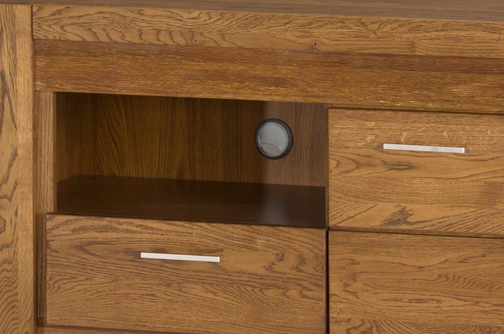 Porta TV in legno di quercia VELVET 25, 161x42x58 cm. | VESKOR