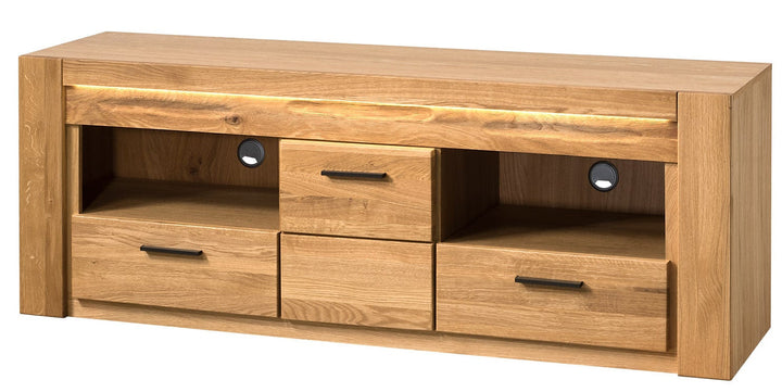 Porta TV in legno di quercia VELVET 25, 161x42x58 cm. | VESKOR