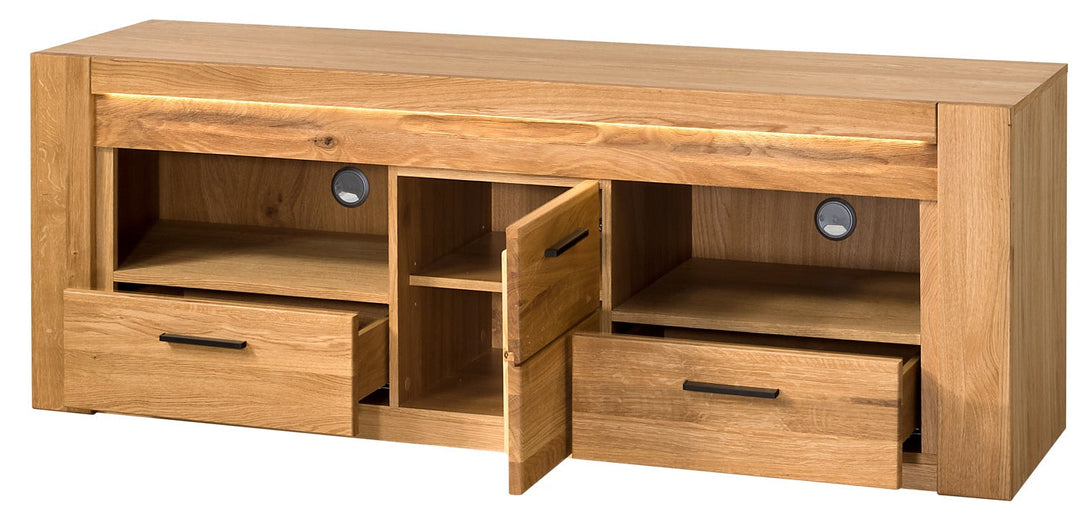 Porta TV in legno di quercia VELVET 25, 161x42x58 cm. | VESKOR