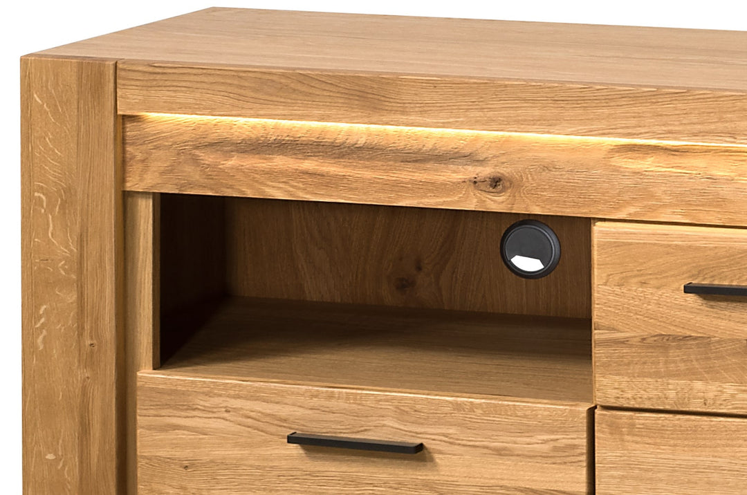 Porta TV in legno di quercia VELVET 25, 161x42x58 cm. | VESKOR