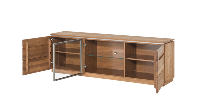 VESKOR Montenegro mobili in legno di quercia, vetrina, credenza, cassettiera, tavolo da pranzo, tavolino, moderno, elegante, design nordico