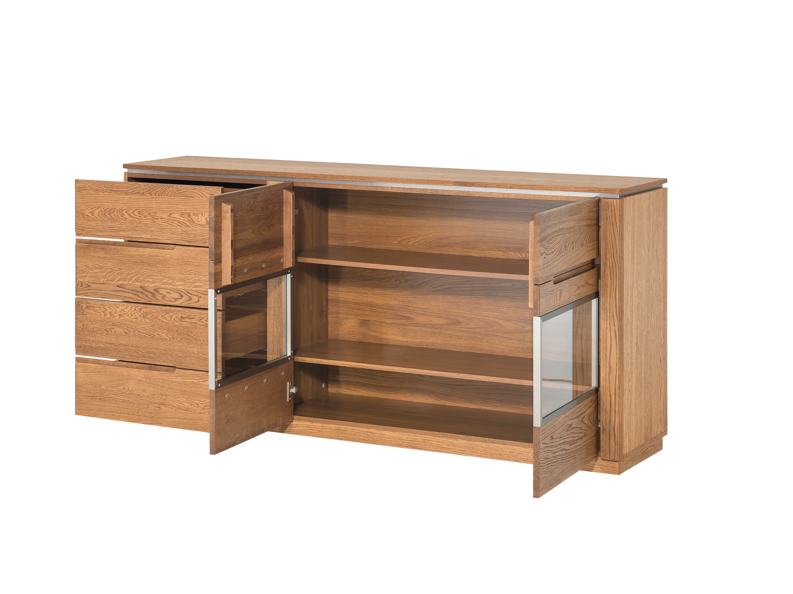VESKOR Montenegro mobili in legno di quercia, vetrina, credenza, cassettiera, tavolo da pranzo, tavolino, moderno, elegante, design nordico