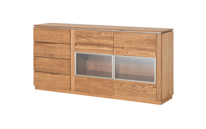 VESKOR Montenegro mobili in legno di quercia, vetrina, credenza, cassettiera, tavolo da pranzo, tavolino, moderno, elegante, design nordico